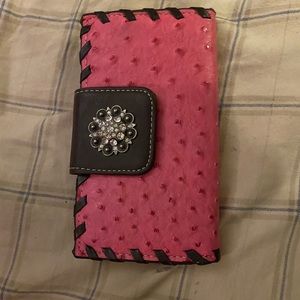 Sparkly pink western wallet